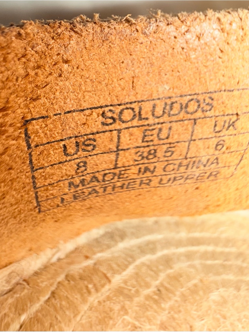 Soludos Tan Leather Espadrille Wedge Sandals - Picture 3 of 5